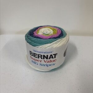 Bernat Big Stripes Yarn Upbeat 54008 Yarnspirations Medium Weight 5oz